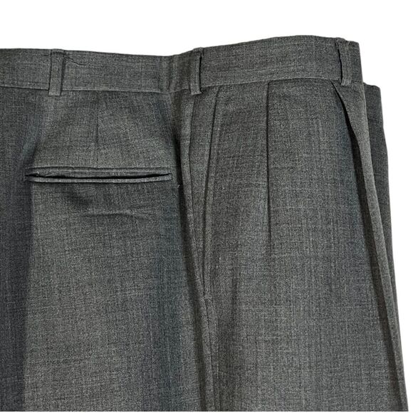 Pair of‎ Lands End Mens Vintage Gray Wool Dress Pants 42 42L Pleated Made In USA - Picture 5 of 16